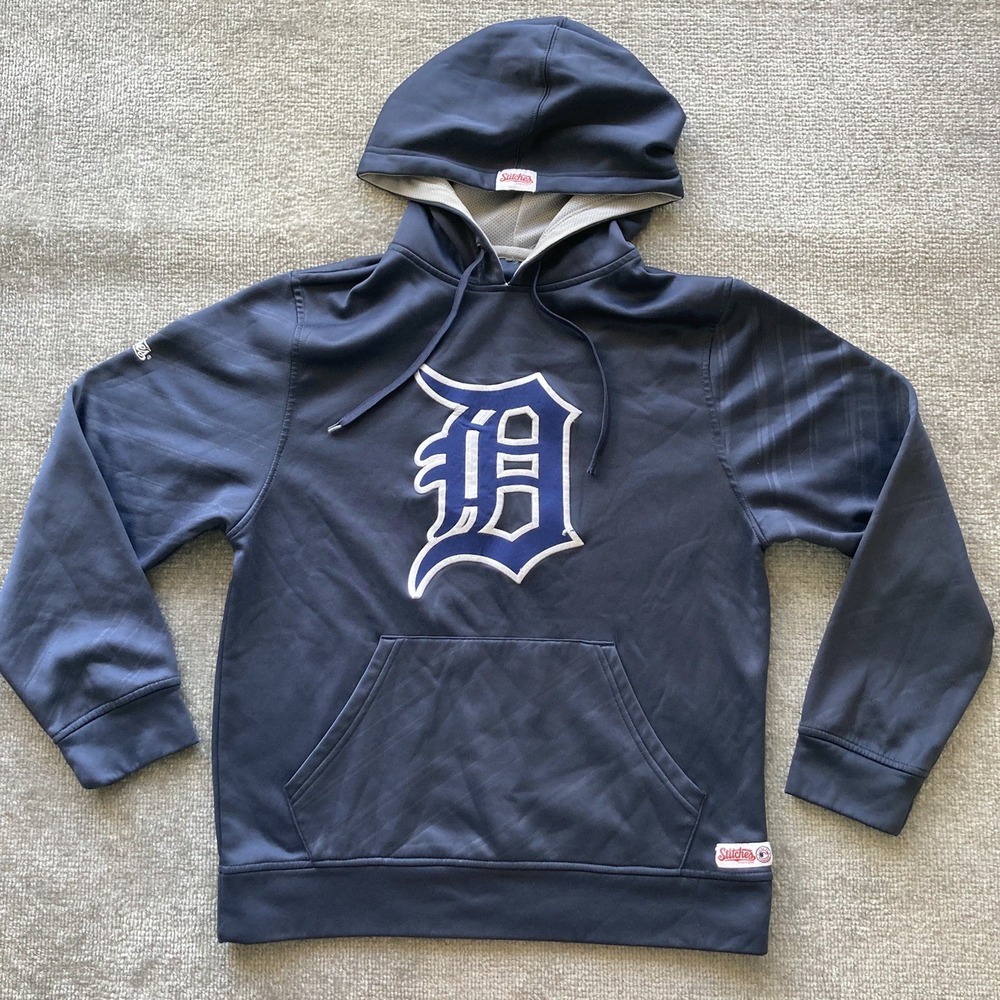 Detroit Tigers Hoodie Mens Medium Navy MLB Pullover Stitches